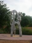 Artwork outside the Wyoming Library and the Rose Garden. 