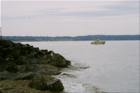 View from Browns Point Lighthouse Park looking south across Commencement Bay to the North Tacoma and Ruston neighborhoods.