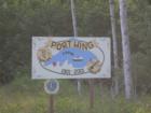 Port Wing Centennial art on Highway 13, Bayfield County, Wisconsin.