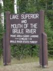 Brule River State Forest marker indicating location of picnic area & canoe landing