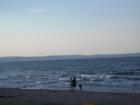Kite fliers at Wisconsin Point beach, Superior, Wisconsin