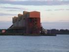 A freighter loading near Wisconsin Point, Superior, Wisconsin