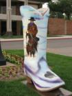 Early Snow Boot Sculpture in honor of Olathe Kansas 150th Birthday Celebration.