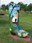 Proud Past Boot Sculpture in honor of Olathe Kansas 150th Birthday Celebration.