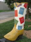 Read Any Good Boots Lately? Boot Sculpture in honor of Olathe Kansas 150th Birthday Celebration.
