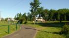 Fairview Knoll Park playground area.
      Paved walking portion and handrail is for the benefit of seniors who live in the Villa du Repos nursing home adjacent to the park.