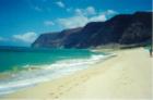Polihale State Park's golden beach looking toward Na Pali.