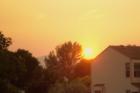 Longmont at sunset during wildfires in Utah - makes for one amazingly red sunset.