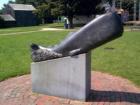 Whale Sculpture in Prescott Park - dedicated to the fishing industries in New Hampshire.