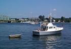 Boating in the Piscataqua River along the shore of Portsmouth NH and Kittery Maine.