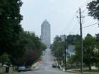 The BB&T building as seen on Cabarrus Street, from the intersection with Kimsey in Historic Boylan Heights, Raleigh, NC.  This proximity to the downtown business district is one of the attractions of this historic district neighborhood.