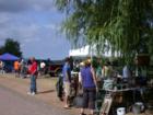 Booths on Cornucopia's waterfront during Cornucopia Days festival