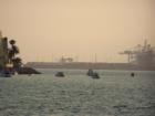 Boats on a sunset cruise in the Long Beach Harbor.  We have fabulous sunsets here.  