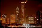 Skyline with GO BEARS in lights.