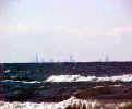 Dunes in Porter with Chicago Skyline in background.
