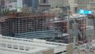 Vdara at MGM MIRAGE CityCenter under construction and getting glass.  August 2007.