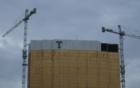 The T gets installed at the top of Trump International Hotel and Tower in Las Vegas.  July 2007.