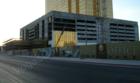 The first Gold glass gets installed on the facade of Trump International Hotel and Tower.  August 2007.