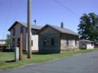 Historic log structure on display in Frederic, Wisconsin