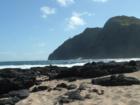 View from Makapuu Beach towards the Makapuu lighthouse.  This beach is a favorite for my family because it has "tidepools" for my daughter to explore.