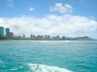 View of Waikiki Beach and Hotels from the fishing boat "Sashimi"