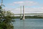 View of the new and old Tacoma Narrows Bridge