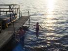 Last swim of the evening, Moira Lake