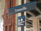 Camarillo dedicated a portion of Adolfo's  rancho to bring the railroad to this site.
      Commissioned by: VTA County Transportation Comm.
      Artist: Viqui McCaslin, Ojai, CA
      Artist Assistant: Francisco Tapia Rodrigues