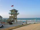 Dunlawton LifeGuard Tower located at Dunlawton Beach approach traveling east over Dunlawton Bridge.
