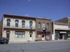 Row of beautifully-preserved historic buildings in Dassel, Minnesota