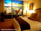 Master bedroom in 1 bedroom unit at Trump Tower in Vegas. August 2007