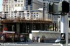 The curved The Harmon Hotel at CityCenter can be seen coming out of the ground here. August 2007