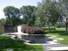 Decorative pool and garden across from the State Capitol building, Saint Paul, Minnesota