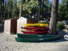 Kayaks at Tahoe Donner Marina at Donner Lake.