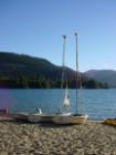 Rental sailboats at Tahoe Donner Marina, Donner Lake.