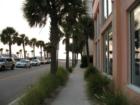 Papaya Street that leads to Clearwater Beach with Mandalay Beach Club on right on the beachfront 