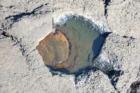 Water in an interesting rock formation.