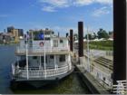 The Jonathan Paddleford paddle boat, docked at Harriet Island Regional Park.