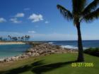 Ko'olina Resort.  The lagoons are separated from the Pacific Ocean by the rocks you see in the picture.