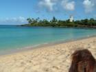 This is Waimea Bay on a very calm day.  When winter comes there are some very big waves at the bay.