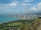 An incredible view of downtown Honolulu from the top of Diamond Head.