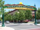 Downtown Vacaville colorful sign, on Davis Street, near radio station KUIC and Creekwalk.