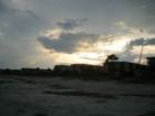 Sunset over beach front condos on East Beach