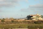 Del Mar race track with hot air ballon in the background
