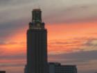 UT Tower near sunset from Darrell K. Royal-Texas Memorial Stadium, opening day 2007.