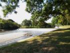 Waterfall above the low water crossing in San Gabriel Park, Georgetown, Williamson County, Texas.
