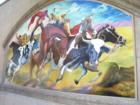 The Murals in Downtown Newhall, this one, Nicole Ponsler’s vibrant depiction of California Vaqueros graces the north side of Market Street and El Trocadero Steakhouse at 24274 San Fernando Road. 