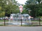 Fountain in Central Park, Honesdale PA - with the Courthouse behind.  This is a popular spot for wedding photos in Wayne County.