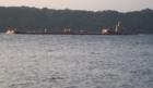 Barge on Hudson River as seen from Norrie Point