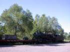 Antique coal-burning locomotive on display in North Freedom, Wisconsin